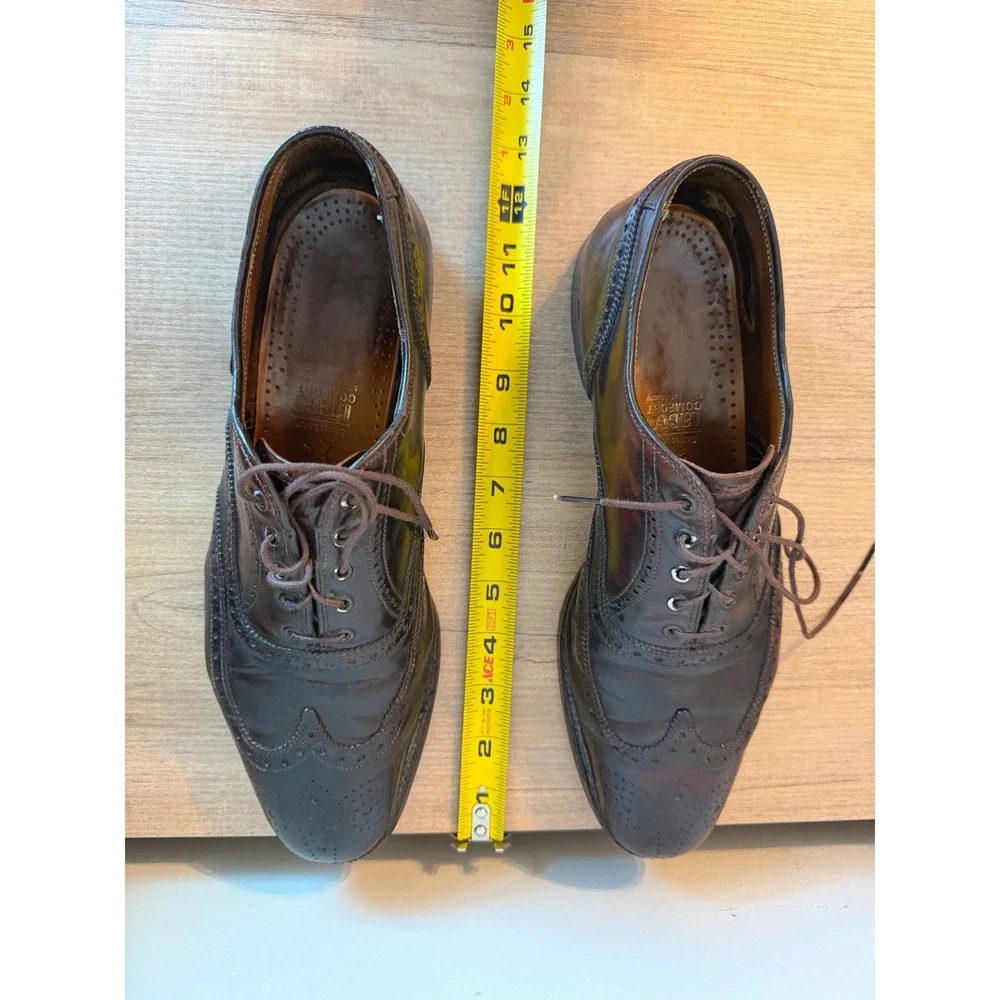Lloyd Comfort Mens Burgundy Leather Wingtip Oxford Shoes Made in Germany 9.5 C